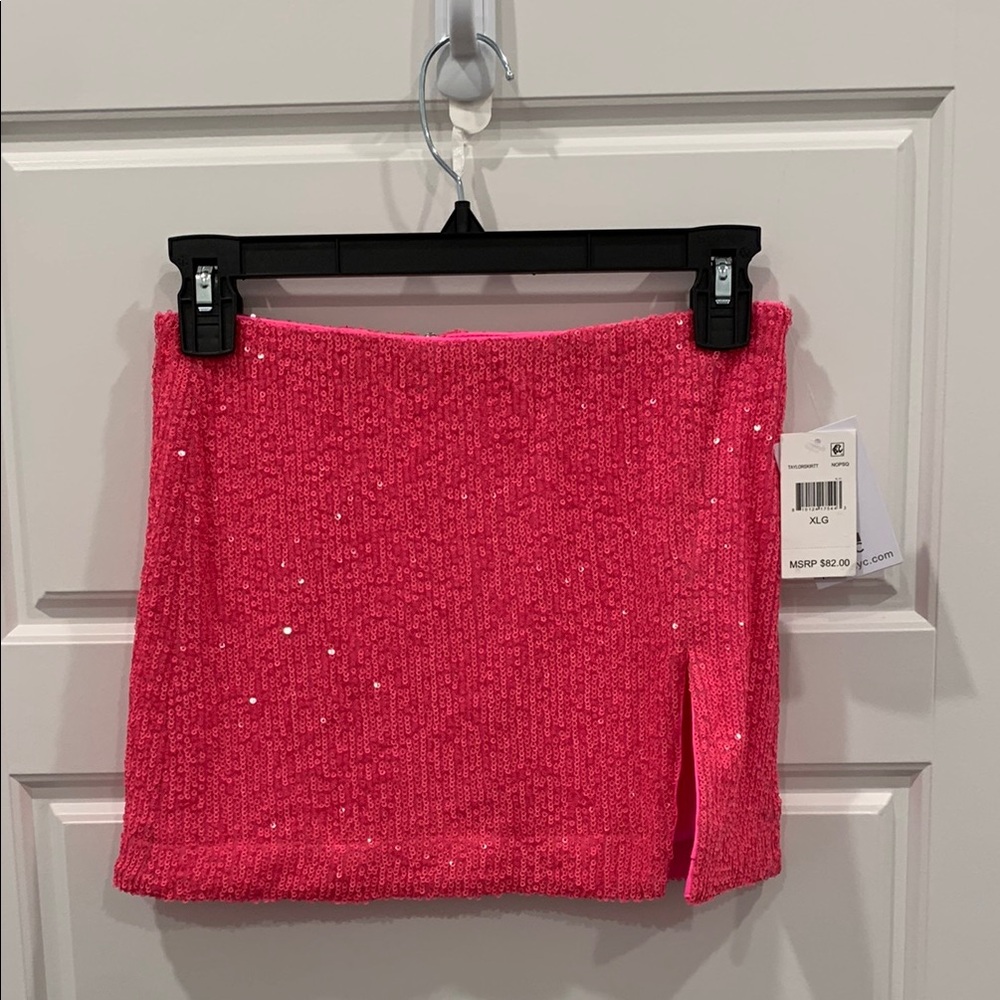 KatieJNYC Sequin Pink Mini Skirt Taylorskirtt